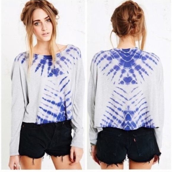 Free People Sundown Tie Dye Oversize Crop Top - Picture 1 of 11